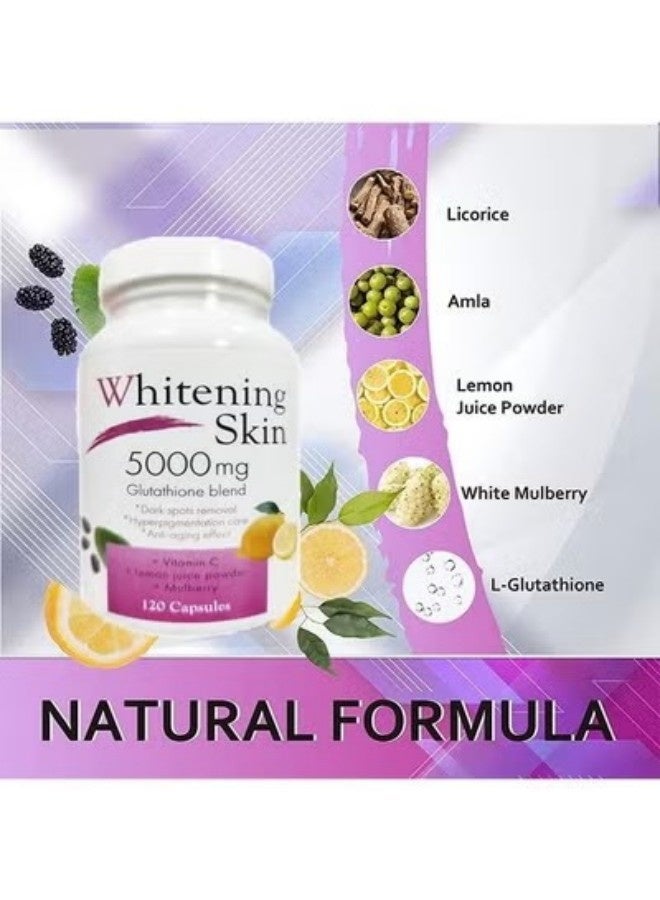 Ocean Glutathione Whitening Capsules 120 Capsules 5000mg, Anti Aging and Anti Oxidant Effect, Remove Dark Spots and Brightening The Skin, Vegan, Skin Bleaching - Image 2