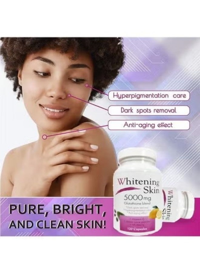 Ocean Glutathione Whitening Capsules 120 Capsules 5000mg, Anti Aging and Anti Oxidant Effect, Remove Dark Spots and Brightening The Skin, Vegan, Skin Bleaching - Image 5