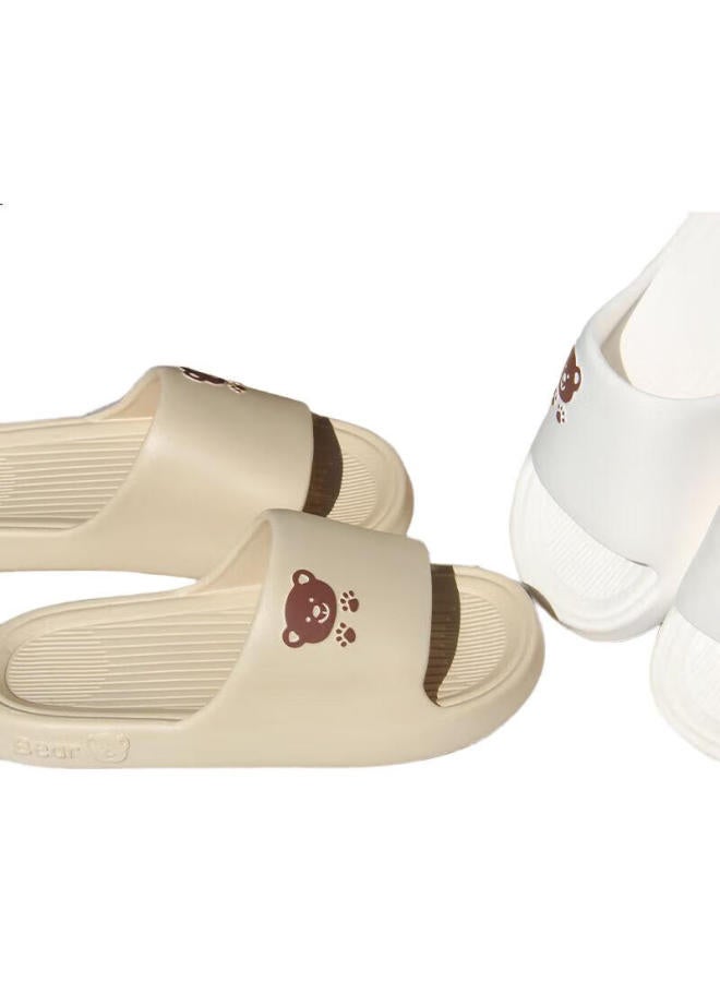 Scarecrow Couple Slippers For Home Use, Thick-Soled Bath Slippers For Indoor And Outdoor Use, Anti-Slip And Quiet, White, Size 40-41 - Image 1