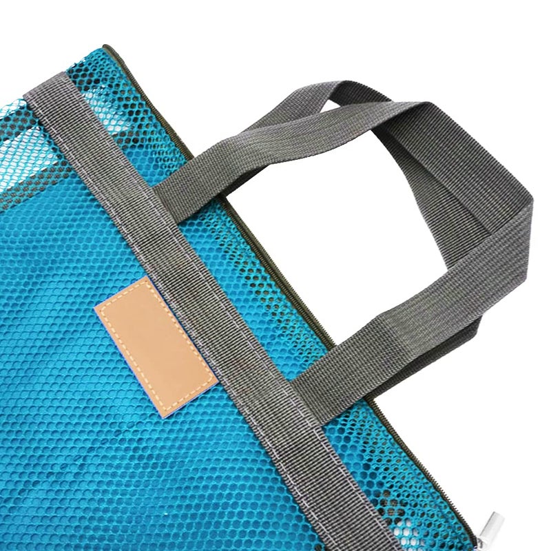 Pebipoo Mesh Shower Caddy Bag, Quick Dry Portable Tote Bag with Zipper and Inner Pocket, Lightweight Bath Organizer for College Dorm Bathroom, Swimming, Gym, Beach, Travel (Blue) - Image 4