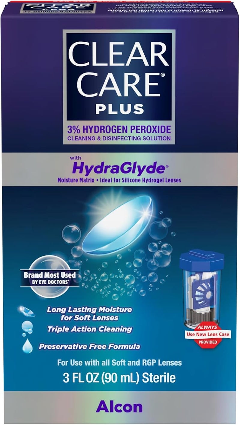 كلير كير عبوة سفر لمحلول تنظيف Clear Care Plus، بدون نكهة، 3 أونصات سا��لة - Image 2