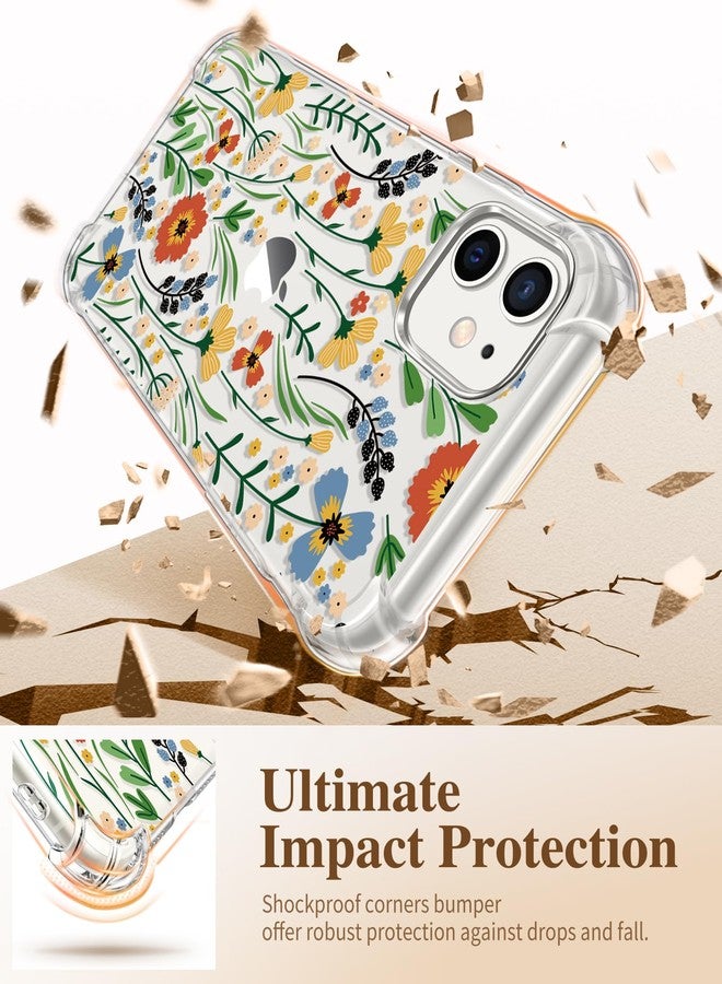 جراب GVIEWIN لهاتف iPhone 11 مع واقي شاشة + واقي عدسة الكاميرا، [غير مصفر] غطاء واقٍ شفاف ناعم من مادة TPU مقاوم للصدمات للنساء والفتيات بنمط زهور مقاس 6.1 بوصة (زهرة متفتحة) - Image 4