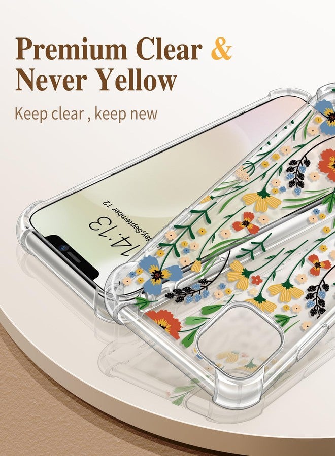 جراب GVIEWIN لهاتف iPhone 11 مع واقي شاشة + واقي عدسة الكاميرا، [غير مصفر] غطاء واقٍ شفاف ناعم من مادة TPU مقاوم للصدمات للنساء والفتيات بنمط زهور مقاس 6.1 بوصة (زهرة متفتحة) - Image 3