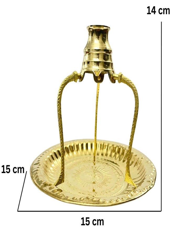 DARIDRA BHANJAN Shivling Abhishek Stand With Trishul Brass Abhishekam Puja Set For Shiv Lingam Shivling Stand Shivalingam Abhishek Patra For Shiv Puja (15 L X 15 B X 14 H) Cm - Image 2