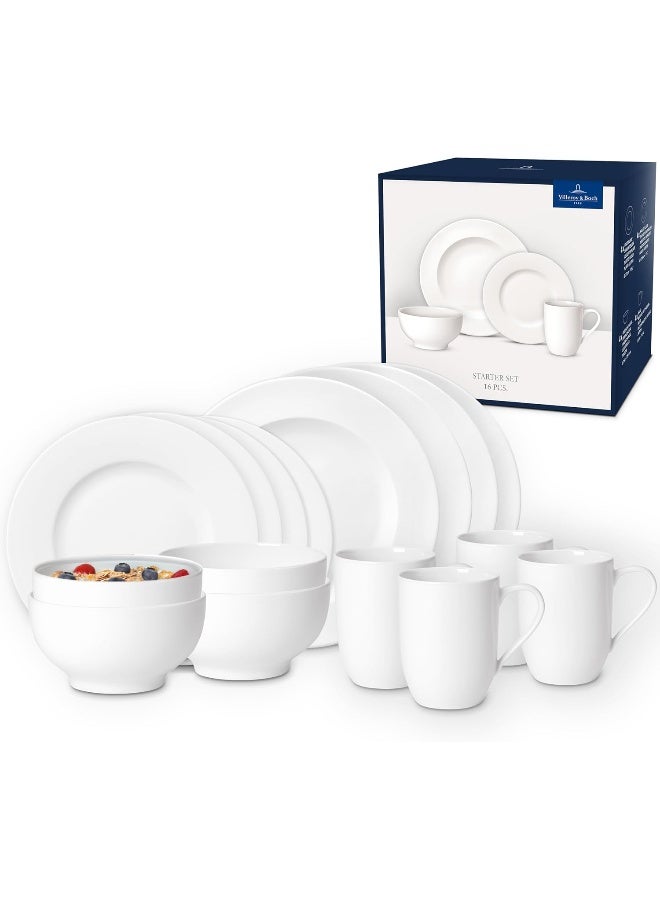 Villeroy & Boch Villeroy Boch For Me 16Piece Dinnerware Set Service for 4 Plates Bowls Mugs Premium Porcelain Made in Germany - Image 1