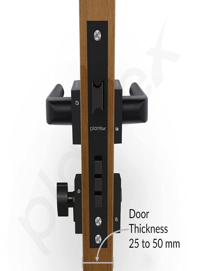 Plantex Triple Security Door Lock for Home/Main Door Lock Set with 3 Years of Warranty Mortise Lock for Door with Brass Lock Body & Cylinder(7110 - Black) - Image 5