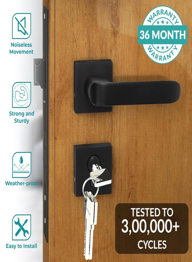 Plantex Triple Security Door Lock for Home/Main Door Lock Set with 3 Years of Warranty Mortise Lock for Door with Brass Lock Body & Cylinder(7110 - Black) - Image 2