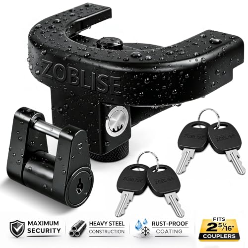 Zoblise 2 516 inch Trailer Hitch Locks Set Trailer Tongue Lock Heavy Duty AntiTheft Tow Hitch Lock for RV Boat Camper Jack Trailers - Image 3