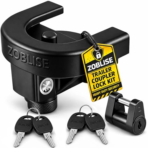 Zoblise 2 516 inch Trailer Hitch Locks Set Trailer Tongue Lock Heavy Duty AntiTheft Tow Hitch Lock for RV Boat Camper Jack Trailers - Image 1