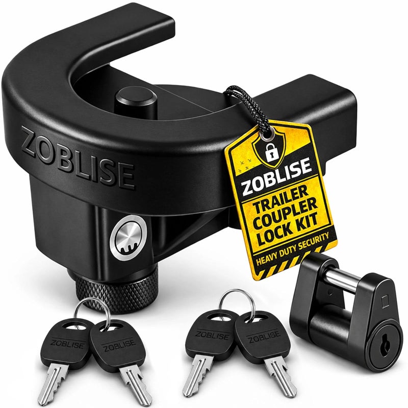 Zoblise 2 516 inch Trailer Hitch Locks Set Trailer Tongue Lock Heavy Duty AntiTheft Tow Hitch Lock for RV Boat Camper Jack Trailers - Image 2