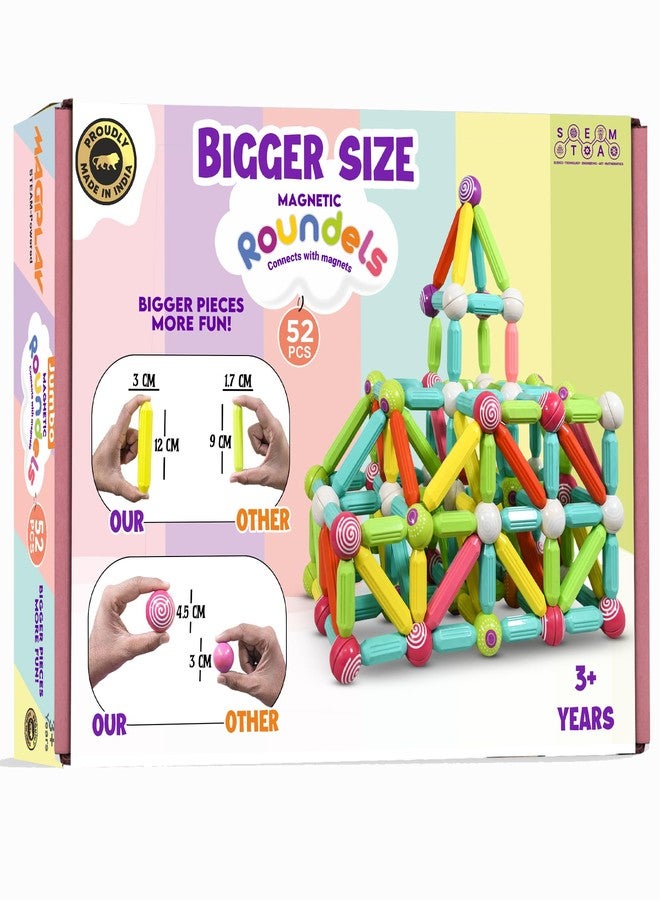 KIPA GAMING Jumbo Pack: 52-Piece Big Size Magnetic Building Set - Exclusive Big Size, More Fun, More Learning and Creative Construction - Ideal for Ages 3+ (Jumbo Roundel - 52Pcs) - Image 1
