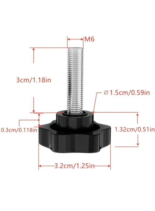 Adjustable Torx Hand Knob M4x20mm 5pcs Plastic Rubber Grip Star Shaped Wheel - Image 2