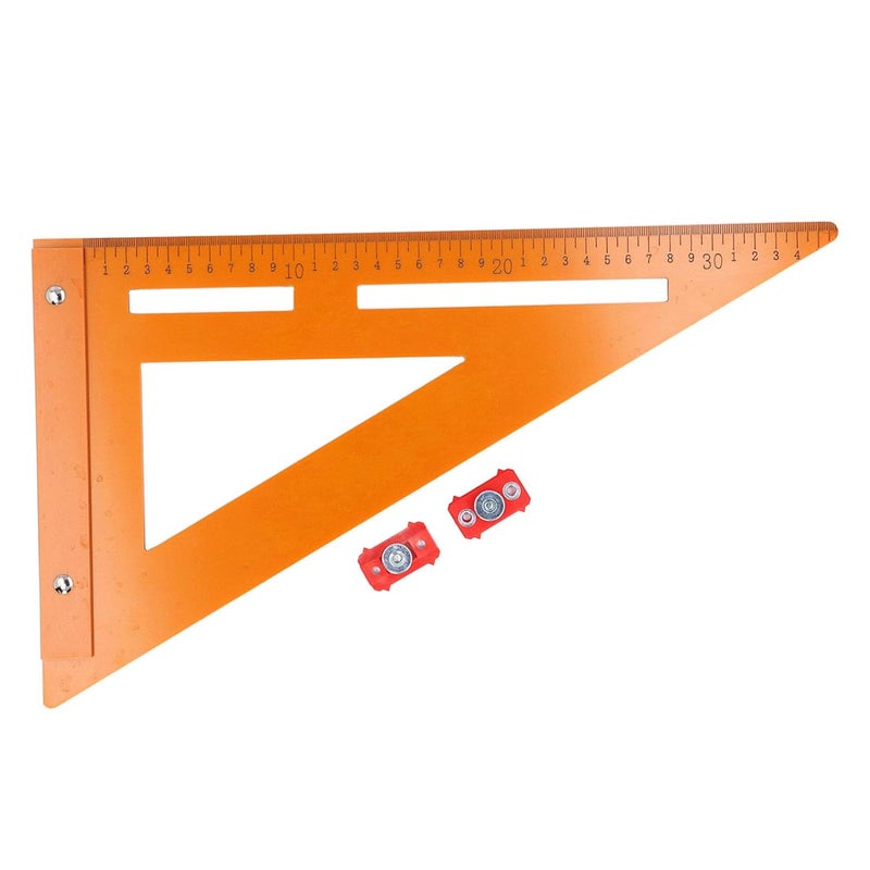 Mechanical Angle Woodworking Square Ruler 220x380mm with 2 Sliders for Measuring Drilling - Image 1