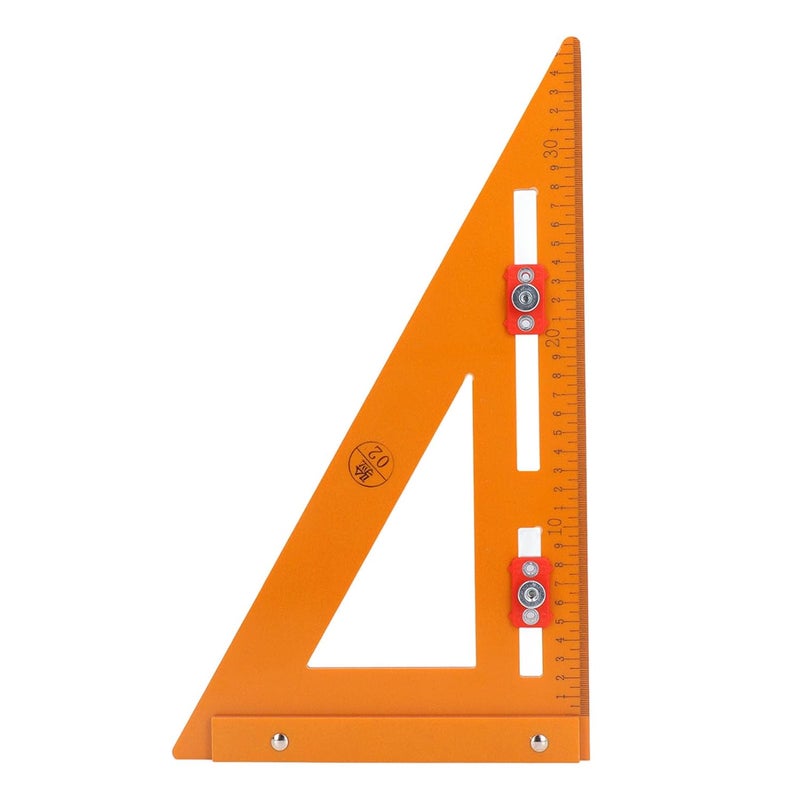 Mechanical Angle Woodworking Square Ruler 220x380mm with 2 Sliders for Measuring Drilling - Image 5