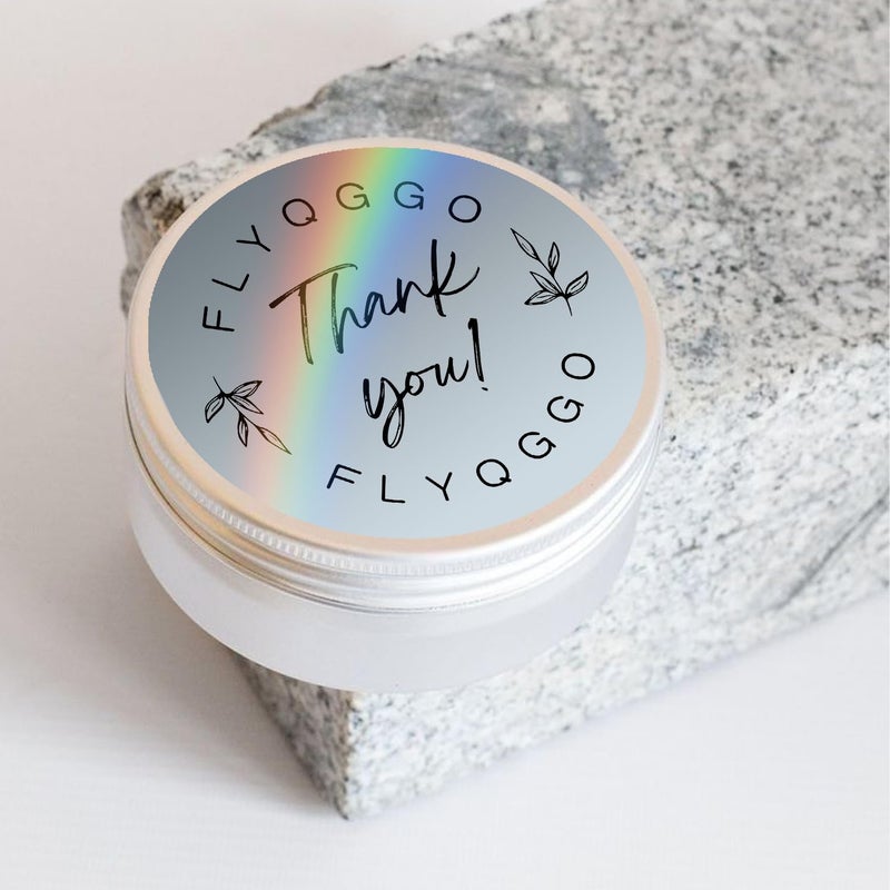 FLYQGGO 2 inch Round Holographic Thermal Sticker Labels, Waterproof & Rainbow Wave & Glitter Design, for Price/Name Tag, Barcode, DIY Custom Logo Design, Sliver(200Pcs/Roll) - Image 4