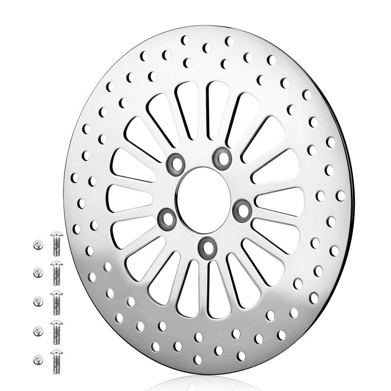 118 Rear Brake Rotor For Harley Davidson Touring Models for Road King for Street Glide for Road Glide for Ultra Limitid with Bolts Set Round Holes Stainless Steel Disc 20082013