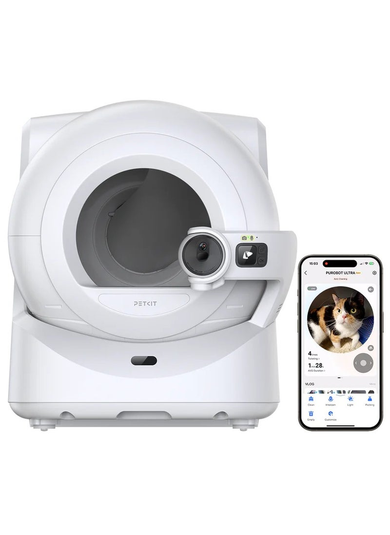 PetKit - PETKIT New Purobot Ultra Self-Packing & AI-Powered Camera Automatic Cat Litter Box, 5G WiFi Self Cleaning Cat Litter Box, True Hands-Free Auto Scooping Cat Litter Box with App control - Image 1