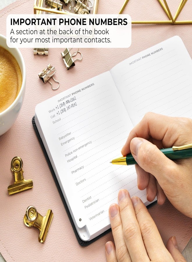 Clever Fox Address Book with alphabetic tabs - PU leather telephone and address book for keeping contacts safe, Contact Organizer Journal, Small Size (4.0″ x 5.5″), Hardcover, Black - Image 4