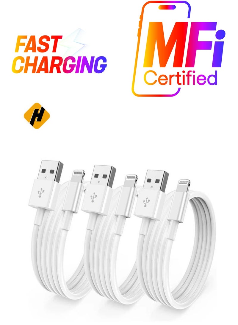 3 Pack [ Apple MFi Certified ] iPhone Charger 10ft, Long Lightning to USB Cable 10 Feet, Fast Apple Charging Cable Cord 10 Foot for iPhone 14 Pro/14 Max/13 Pro Max/12 Mini/11Pro/11/XS/XR/8/7/6s/iPad