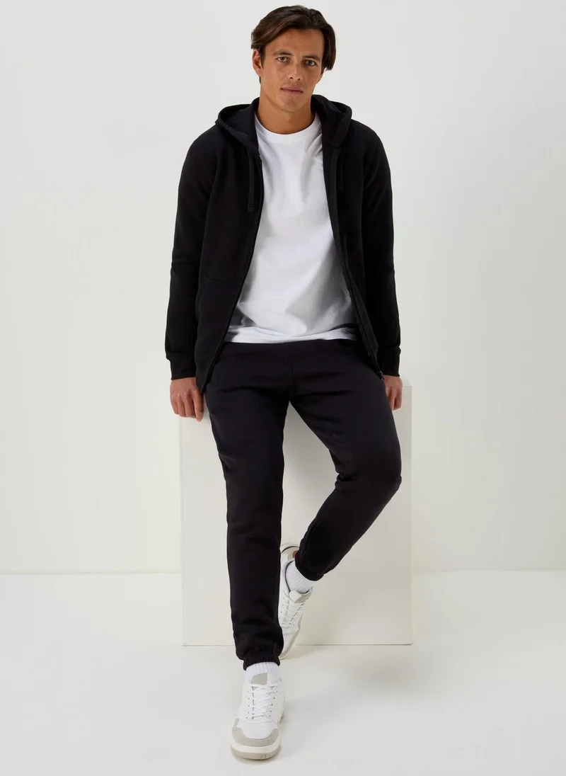 ماتلان بنطلون رياضي أسود أساسي بأساور