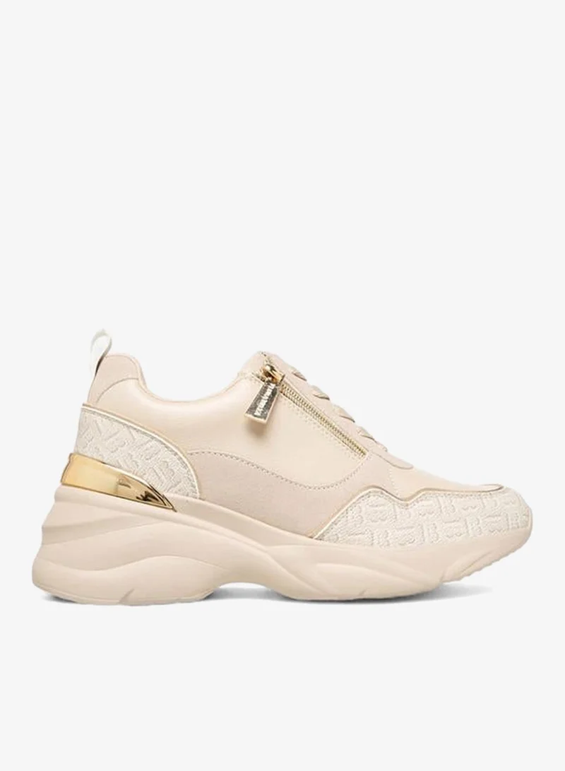 Women Monogram Panel Lace-Up Sneakers