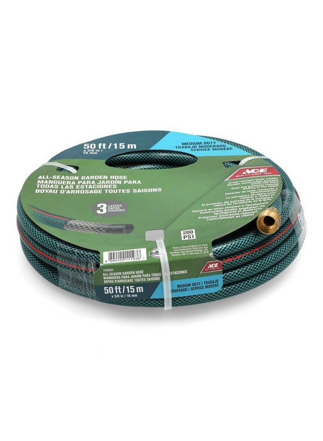 ACE Medium Duty Brass Coupler All-Season Garden Hose Multicolour 5/8 Inch x 50 ft 7599665