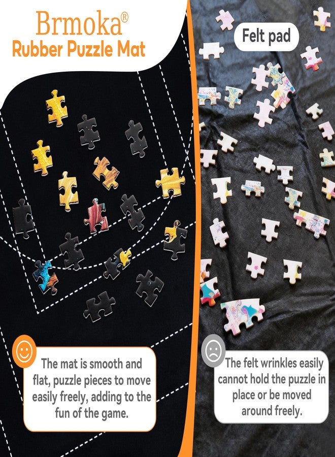 Brmoka Jigsaw Puzzle Mat Roll Up, Puzzles Saver Pad 55" x 36" Portable Puzzle Board Keeper Up to 3000 Pieces, Non-Slip Rubber Bottom and Smooth Top with 4 Puzzle Sorting Trays, Travel Storage Bag & Gift Box - Image 5