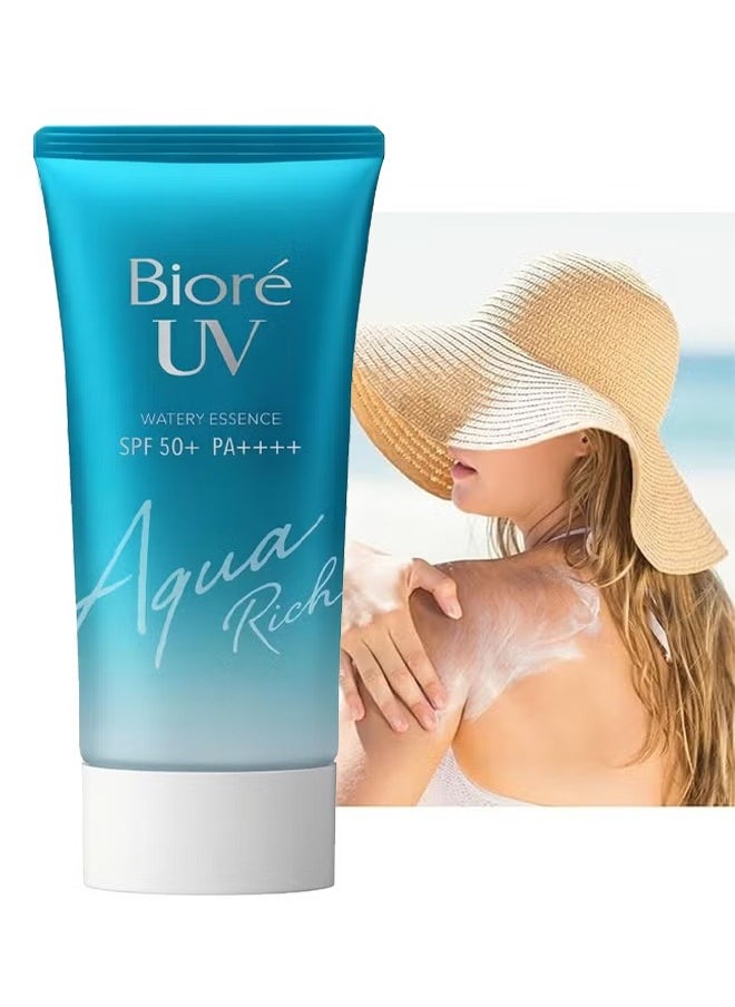 Biore UV Watery Essence, SPF 50 + PA ++++ Sunscreen Cream, Moisturizing Lightweight Sun Block, Water-Based  Sunscreen Stick 50ML  - Image 1