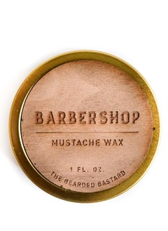 TBB Barbershop Mustache Wax 1 Ounce Tin of Strong All Day Hold Mustache Wax with Beeswax, Lanolin, Tea Tree and Jojoba Essential Oils, Mens Care Great Smelling Facial Hair Products