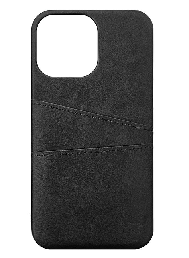 CATANES iPhone 16 Pro Max 2Packs Case Cover Leather with Card Holder for Men Women Phone Case with 3D Screen Protector  - Black  - Image 3