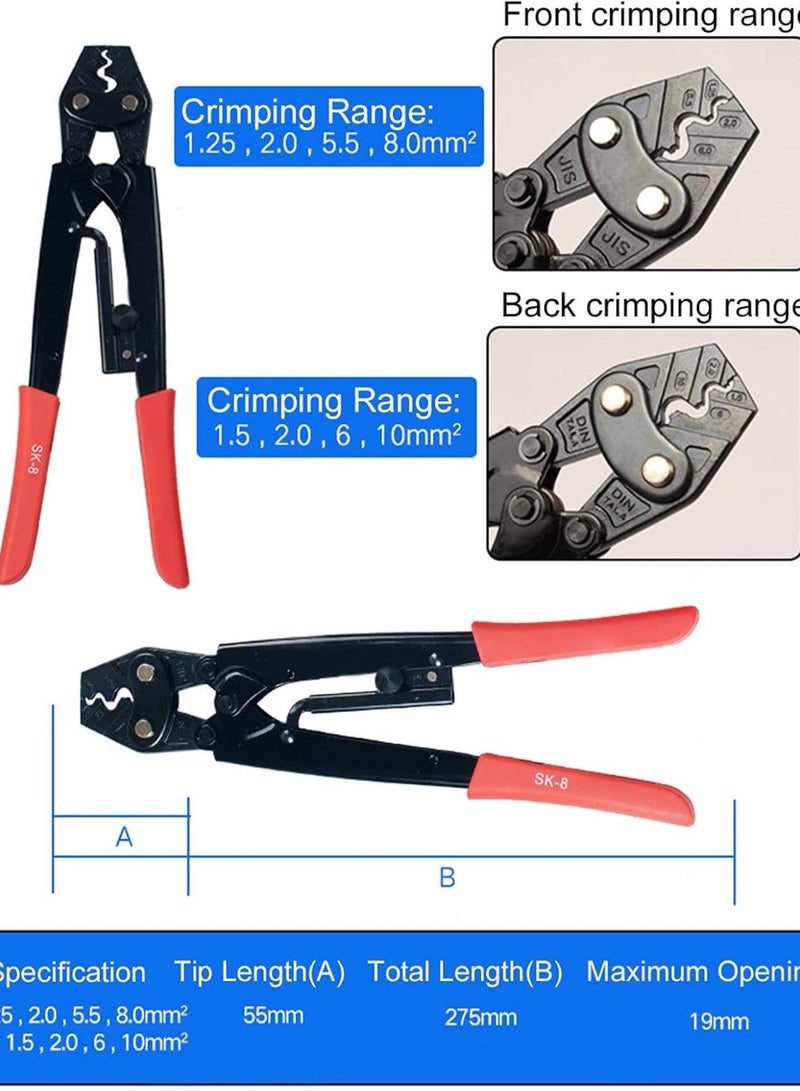 GGOOT Ratchet Terminal Crimper,Manual Crimping Pliers SK‑8 Chrome Vanadium Alloy Steel Cold Pressing Ratcheting Pliers Crimping Tool Industrial Hardware  - Image 4