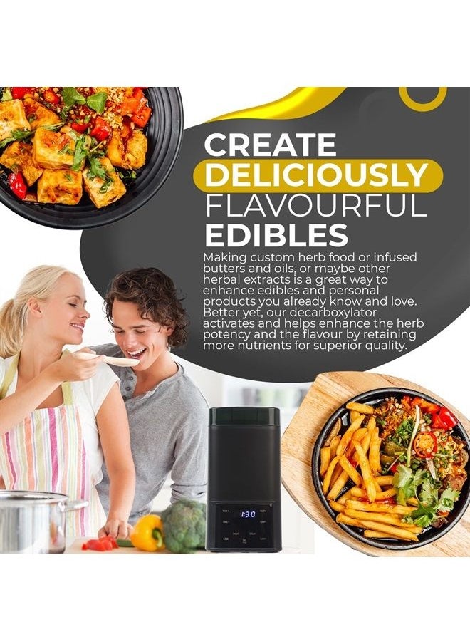 Boost Black Edition Decarboxylator & Infuser Machine for Botanicals Herbs, Reduce Waste, Activate Potency, Create Tasty Butter/Oil Infusion Blends, Smell Proof, Auto/Manual Time & Temperature
