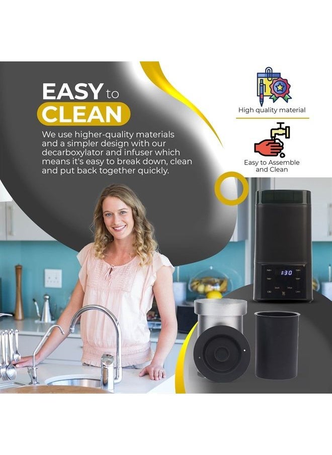 Boost Black Edition Decarboxylator & Infuser Machine for Botanicals Herbs, Reduce Waste, Activate Potency, Create Tasty Butter/Oil Infusion Blends, Smell Proof, Auto/Manual Time & Temperature