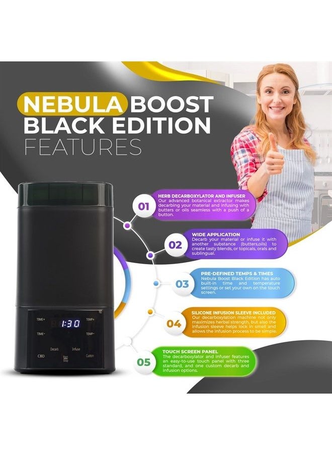 Boost Black Edition Decarboxylator & Infuser Machine for Botanicals Herbs, Reduce Waste, Activate Potency, Create Tasty Butter/Oil Infusion Blends, Smell Proof, Auto/Manual Time & Temperature