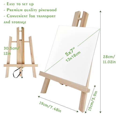 Conda 12Pack Wooden Tabletop Easel for Painting and Display, 11.8" Small Portable A-Frame Tripod Stand for 8x10 and 11x14 Canvas, Desk Easel for Photos, Students Kids Beginners - Image 4