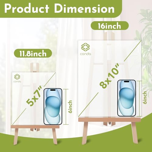 Conda 12Pack Wooden Tabletop Easel for Painting and Display, 11.8" Small Portable A-Frame Tripod Stand for 8x10 and 11x14 Canvas, Desk Easel for Photos, Students Kids Beginners - Image 2