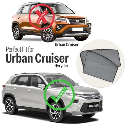 Autofact Car Sunshades for Toyota Urban Cruiser Hyryder, UV Protection, Useful Car Accessories, Custom fit Sun Shades for Side Windows, Set of 6 - Image 2