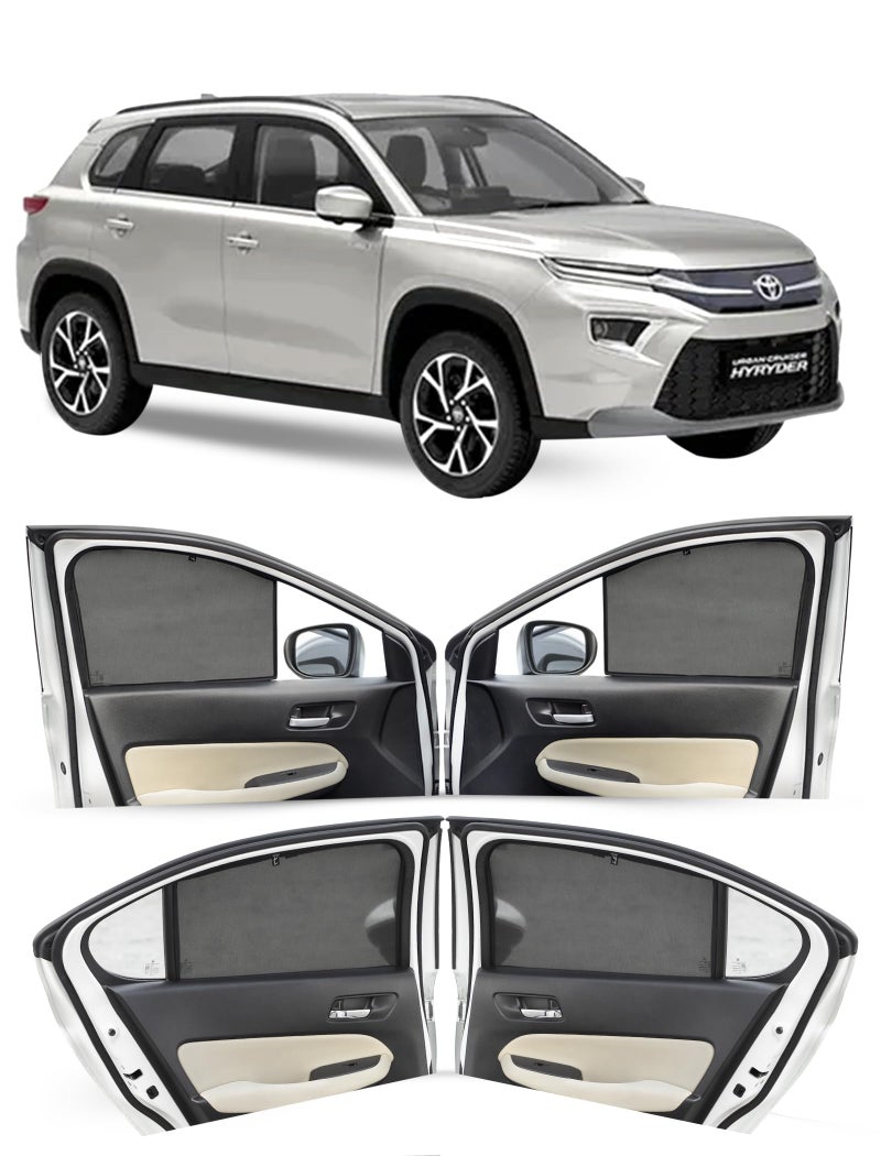 Autofact Car Sunshades for Toyota Urban Cruiser Hyryder, UV Protection, Useful Car Accessories, Custom fit Sun Shades for Side Windows, Set of 6 - Image 1