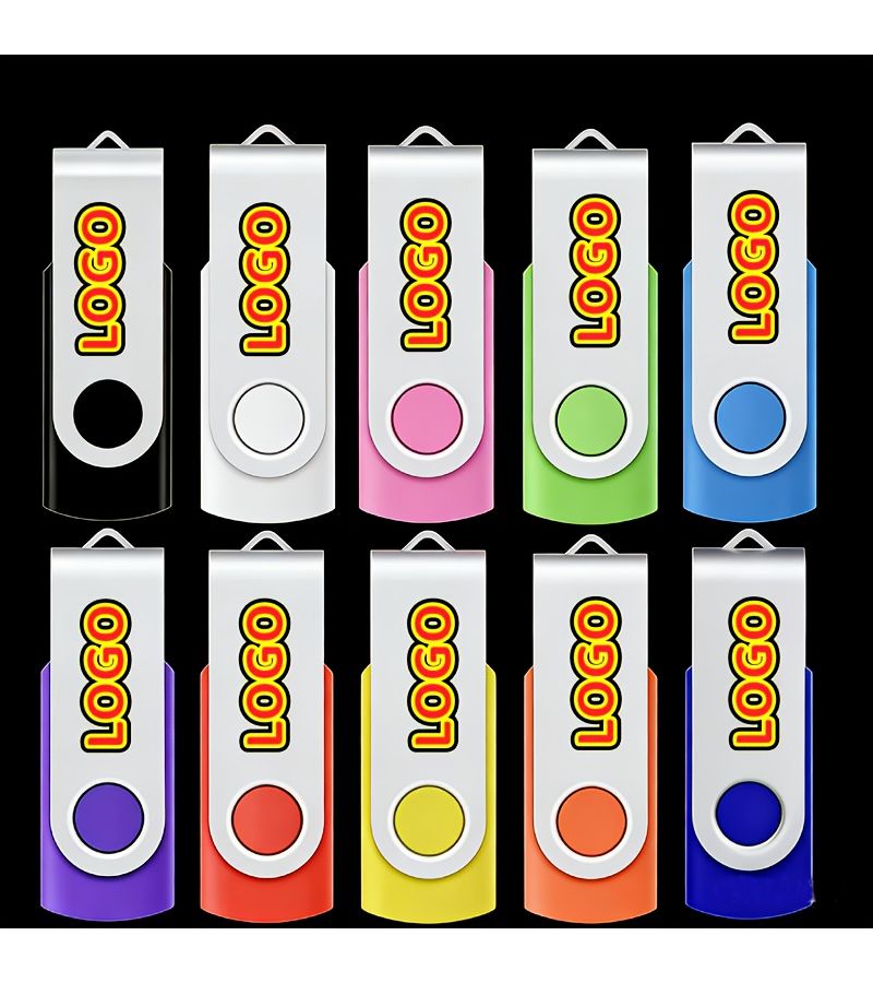 5pcs Lot Orange 64GB USB Flash Drives With Metal Silver Clip Custom Logo Options Available For Creative Gift USB Sticks - Image 2