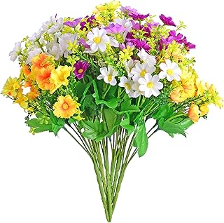 Everwin EVER WIN EverWin Artificial Fake Flowers Daisy Bouquets for Decoration Outdoors Silk Faux Wild Multicolor Colorful - Image 1