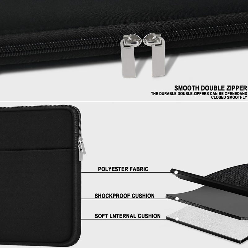 JOCYRN Laptop Case 14 inch, Slim Traveling Laptop Sleeve Cover with Zippered Pocket, Shockproof Protective Carrying Briefcase Computer Bag for 14" MacBook Air/Pro, HP, Dell, Lenovo, Acer, Black - Image 3