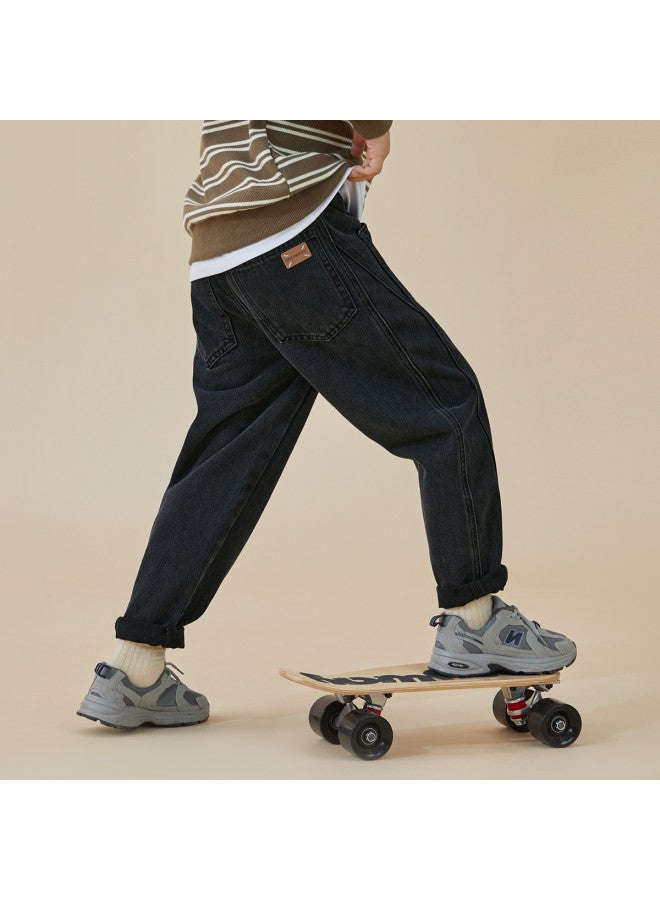 Retro Casual Style】 Boys' Washed Jeans 2025 Spring/autumn Collection, Trendy And Versatile Long Pants For Big Kids - Image 3