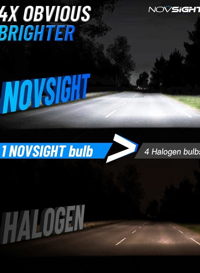 NOVSIGHT H13/9008 Bulbs Upgraded, 400% Brightness H13 Fog Bulbs, Quick Installation 9008, Pack of 2 - Image 2