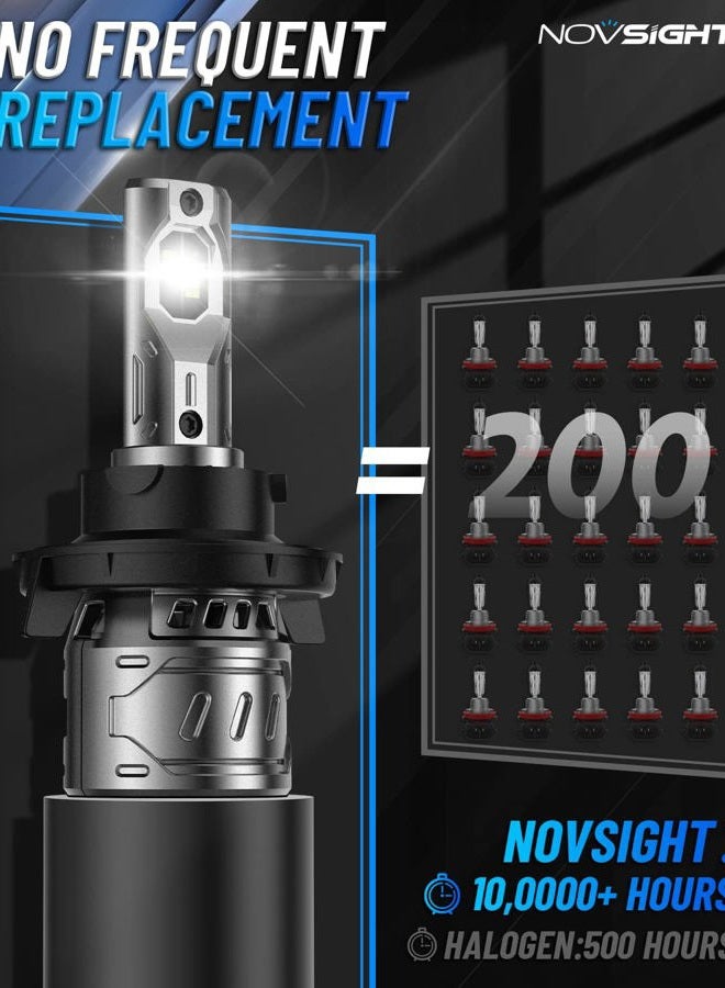 NOVSIGHT H13/9008 Bulbs Upgraded, 400% Brightness H13 Fog Bulbs, Quick Installation 9008, Pack of 2 - Image 4