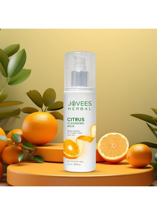 Jovees Herbal Citrus Cleansing Milk For soft, Clean & Healthy skin with Lemon Peel, Almond & Coconut Oil | Gentler Cleanser For Make-up and Dirt Keeps your skin toned | For Normal to Dry Skin- 200ml - Image 4