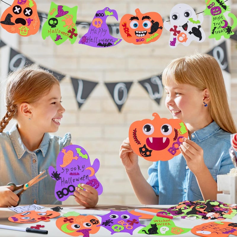 Max Fun 332PCS Halloween Crafts for Kids, Halloween Activities Foam Pumpkins for Crafts Stickers Gift Kits, DIY Art and Craft Set for Holiday Classroom Decorations Party Favors Supplies - Image 5
