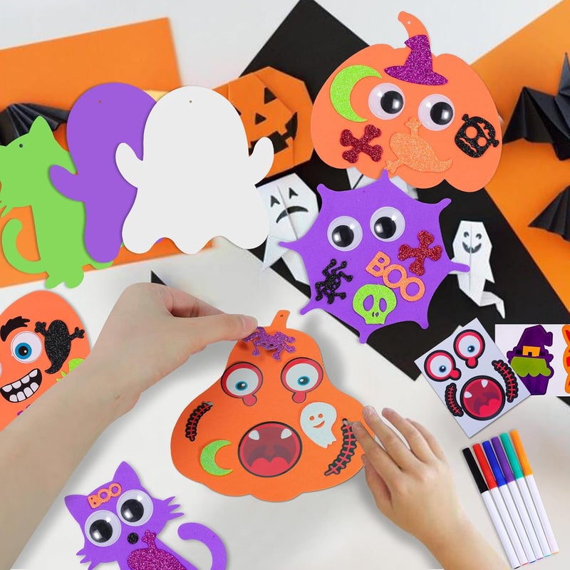 Max Fun 332PCS Halloween Crafts for Kids, Halloween Activities Foam Pumpkins for Crafts Stickers Gift Kits, DIY Art and Craft Set for Holiday Classroom Decorations Party Favors Supplies - Image 3