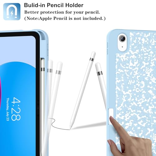 Supveco Case for iPad (A16) 11th Generation 11 inch (2025),iPad 10th Generation 10.9 inch (2022) with Pencil Holder-[Auto Wake/Sleep],Premium Folio Stand Case with Soft TPU Back Cover-Ice Blue - Image 3