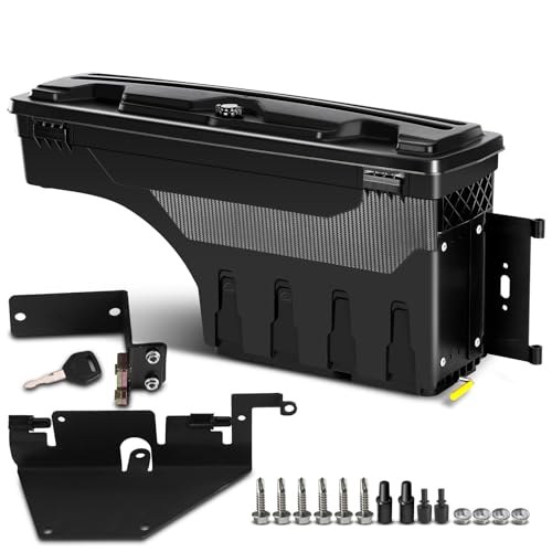 YHTAUTO Truck Bed Storage Tool Box Lockable Compatible with 2012-2018 Ford Ranger, Passenger Side, Swing Waterproof Wheel Well Toolbox - Image 1