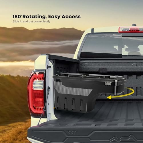 YHTAUTO Truck Bed Storage Tool Box Lockable Compatible with 2012-2018 Ford Ranger, Passenger Side, Swing Waterproof Wheel Well Toolbox - Image 4